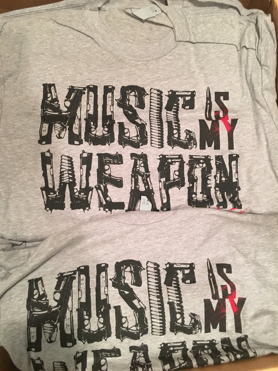 MUSIC IS MY WEAPON tshirt(grey) Hasan Salaam