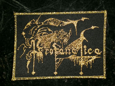 Gold embroidered logo patch main photo