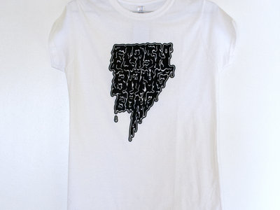 Melt T-shirt in white with black print – girls main photo