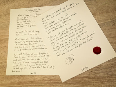 Handwritten Lyric (signed & dedicated) Includes MP3 Download main photo