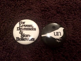 "For Lovers, Dreamers & Non-Believers" 2 Button Pack photo 