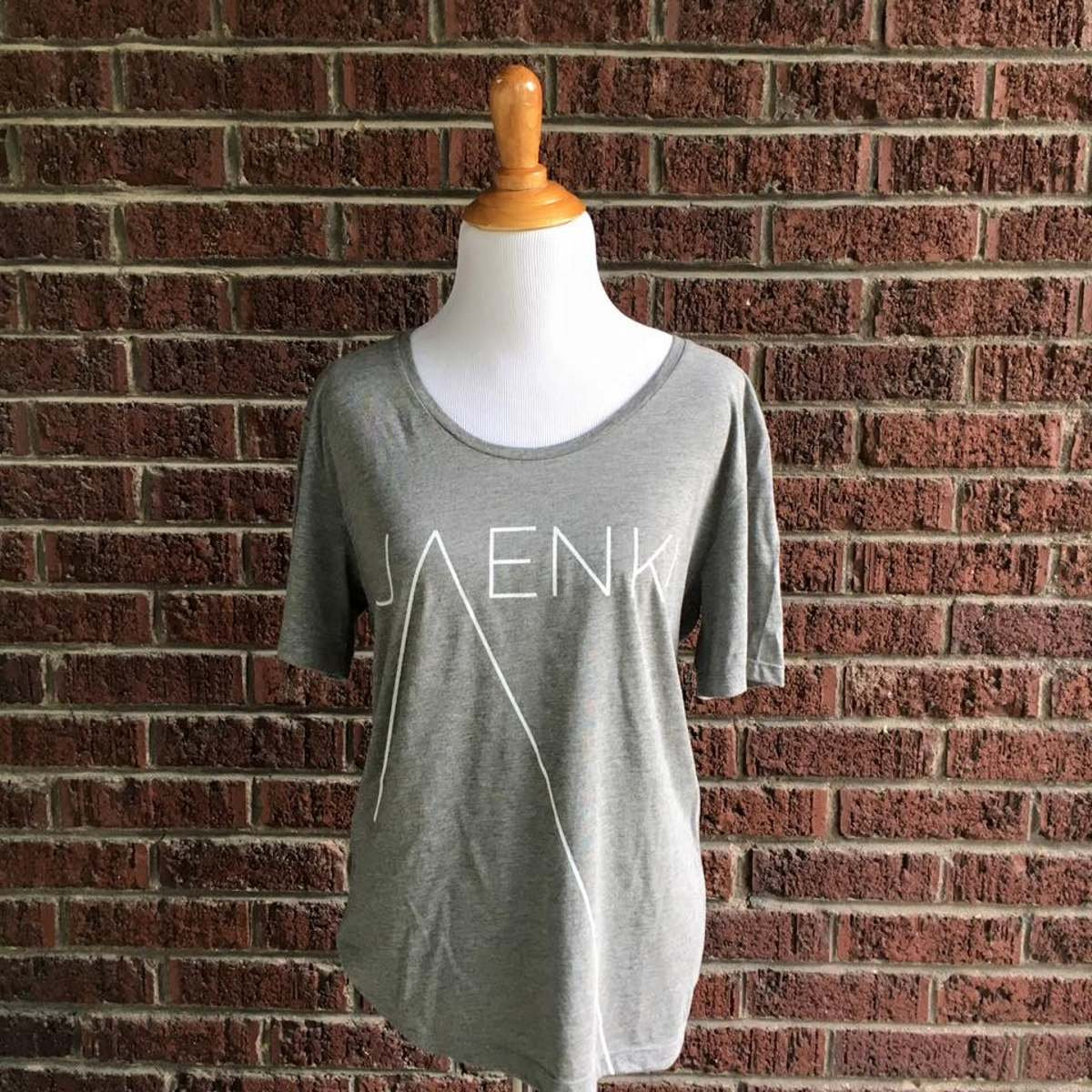 Jaenki Men's Gray Wide Neck T-Shirt | Jaenki