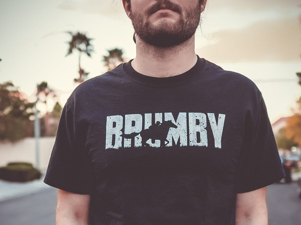 Brumby MENS T-Shirt (white on black) | Brumby
