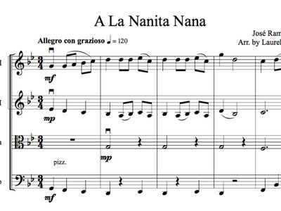 "A La Nanita Nana" String Quartet Sheet Music Download main photo