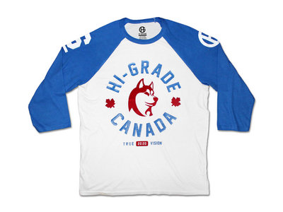 Hi-Grade "Canada Husky" ¾ Sleeve T-Shirt (White/Royal Blue) main photo