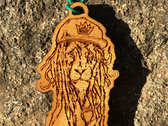 J Ras "Dread Lion" Laser Engraved Premium Wood Pendant photo 