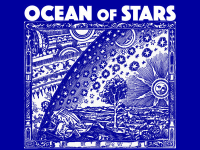 Ocean of Stars "Woodcut" T-shirt (Blue) Mens S-XL main photo