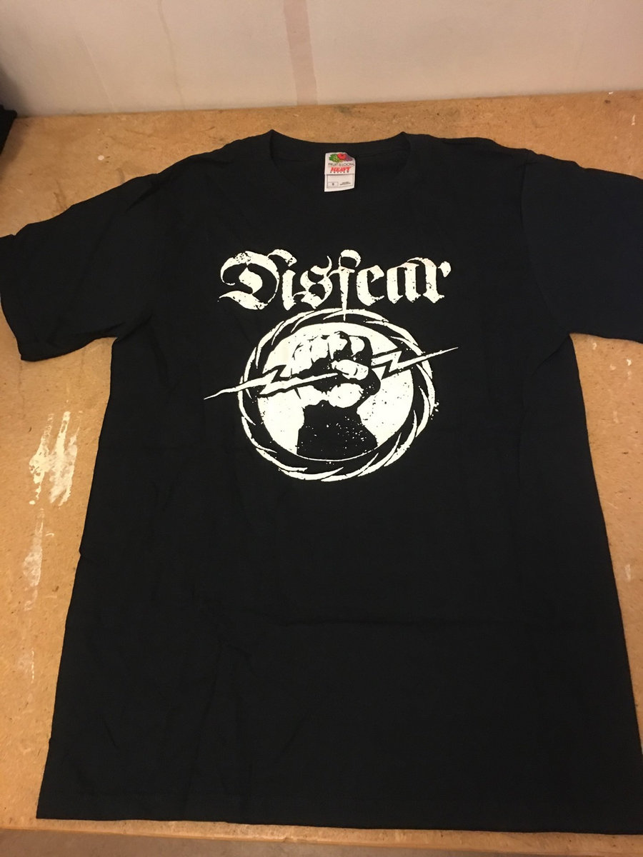 Fist Holding Lightning Bolt T-shirt Black | Disfear