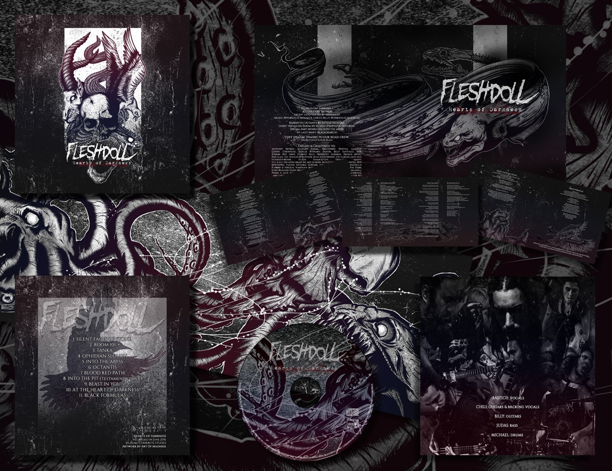 hearts of darkness fleshdoll blood stain letters album cover