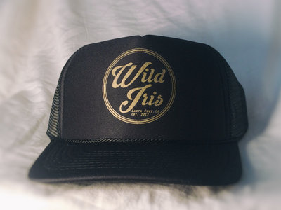 Wild Iris 'Circle Logo' Trucker Hat (Curved Bill) - Black/Gold main photo