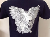 Navy Bad Owl T-shirt with back print (design by Mariano Sanchez Garcia) photo 