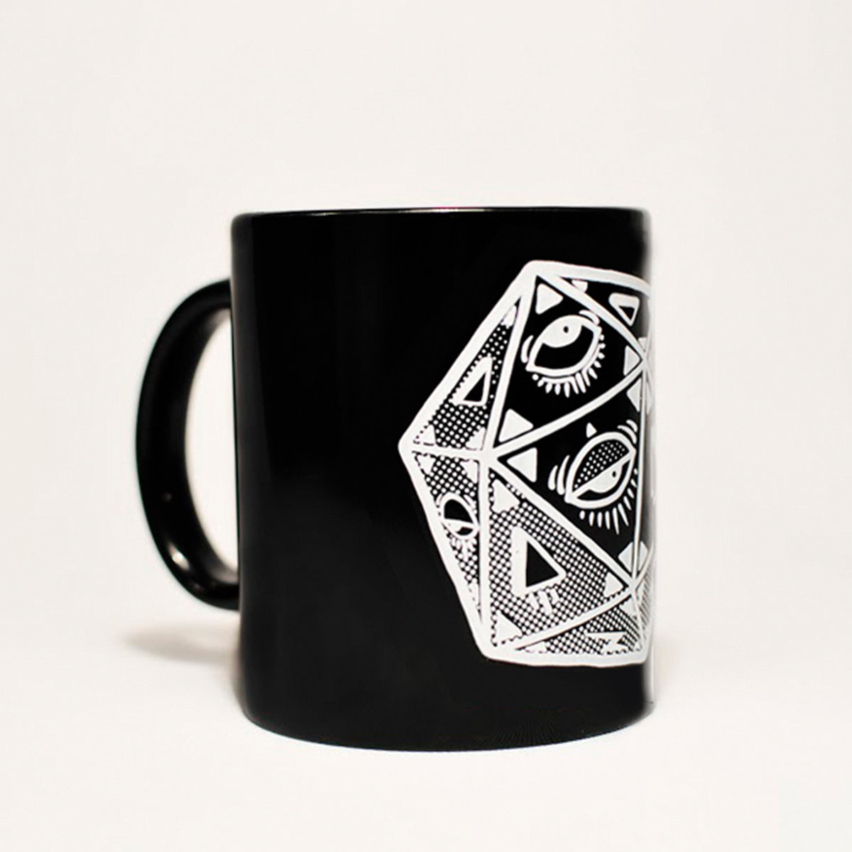 MUG / Black with white ink / Icosahedron | Animal de Galaxia MUG / Black with white ink / Icosahedron | Animal de Galaxia