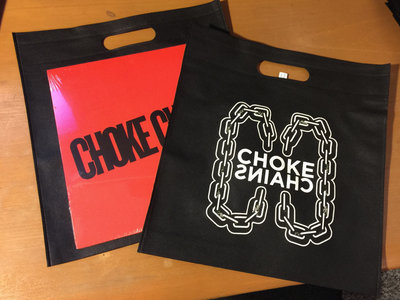 choke chains logo tote bag - white on black main photo