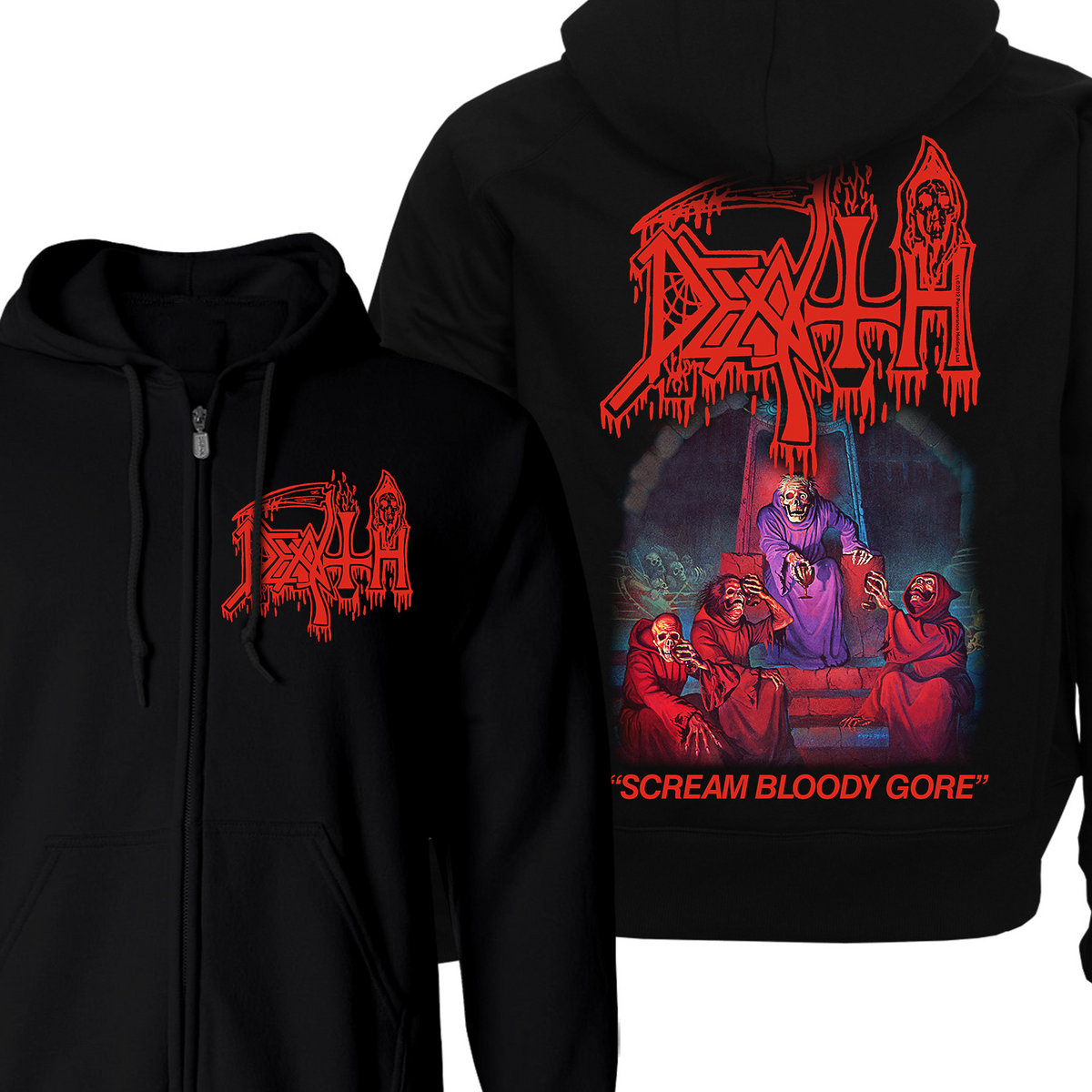 Scream Bloody Gore Zip Up Sweatshirt | Death