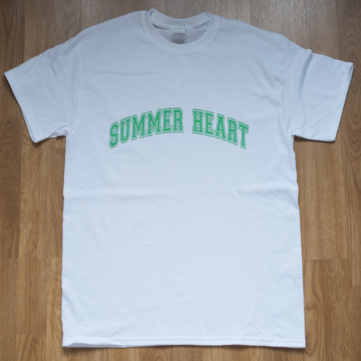 Summer Heart College T Shirt White w yellow blue or green print