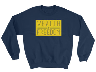 Wealth + Freedom navy blue crewneck (large emblem) main photo
