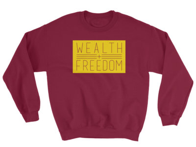Wealth + Freedom maroon crewneck (large emblem) main photo