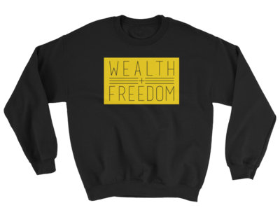 Wealth + Freedom black crewneck (large emblem) main photo