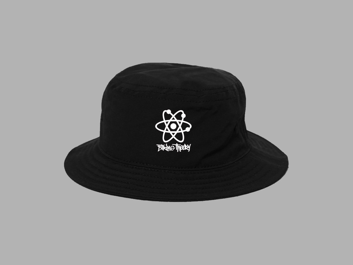 black bucket hat with string