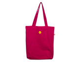 Organic Cotton Tote Bag with round Trust in Wax Logo Print - pink/black photo 