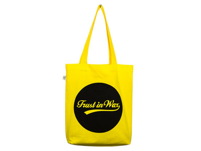 Organic Cotton Tote Bag with round Trust in Wax Logo Print - black/yellow main photo