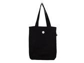 Organic Cotton Tote Bag with Trust in Wax Logo Print - black/white photo 