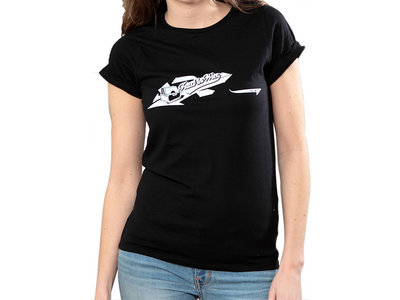 T-Shirt with record case sreenprint - black/white - female cut main photo