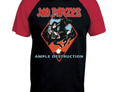 Jag Panzer 'Ample Destruction' official limited edition black/red baseball shirt main photo