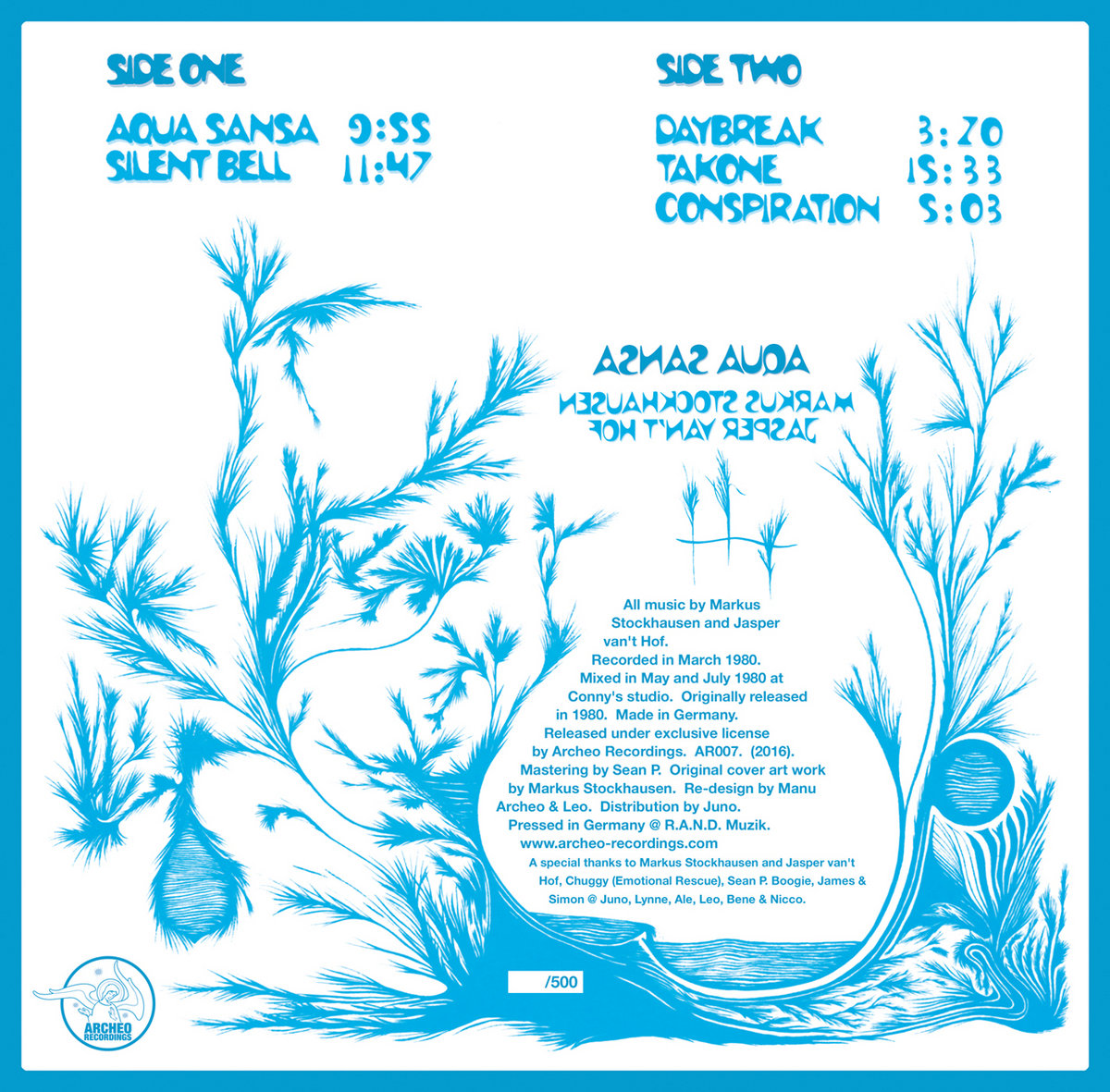 Markus Stockhausen & Jasper Van't Hof - Aqua Sansa LP | Archeo