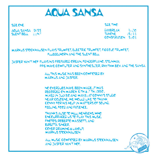Markus Stockhausen & Jasper Van't Hof - Aqua Sansa LP | Archeo