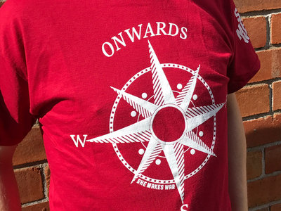 **VERY LAST FEW** Unisex RED Direction Of Travel ONWARDS Compass Tee main photo