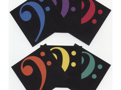 Bass clef stickers - mixed colors (set of 6) main photo