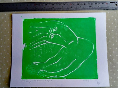 The Giving up of Selfhood Limited Hand printed  Linocut  of 25 includes Skylark  Album down load main photo