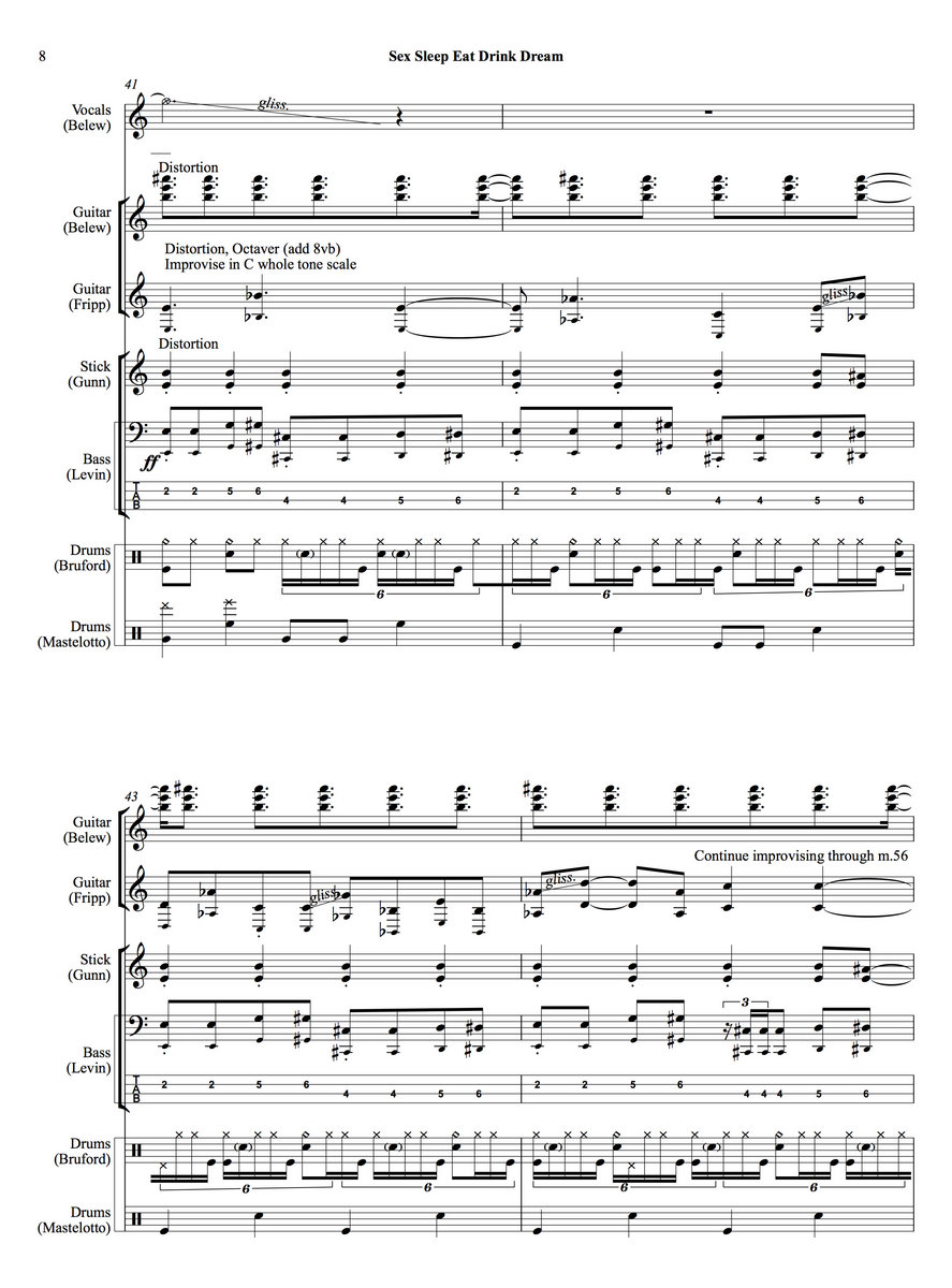 thrak by king crimson the complete scores music scores musicscore