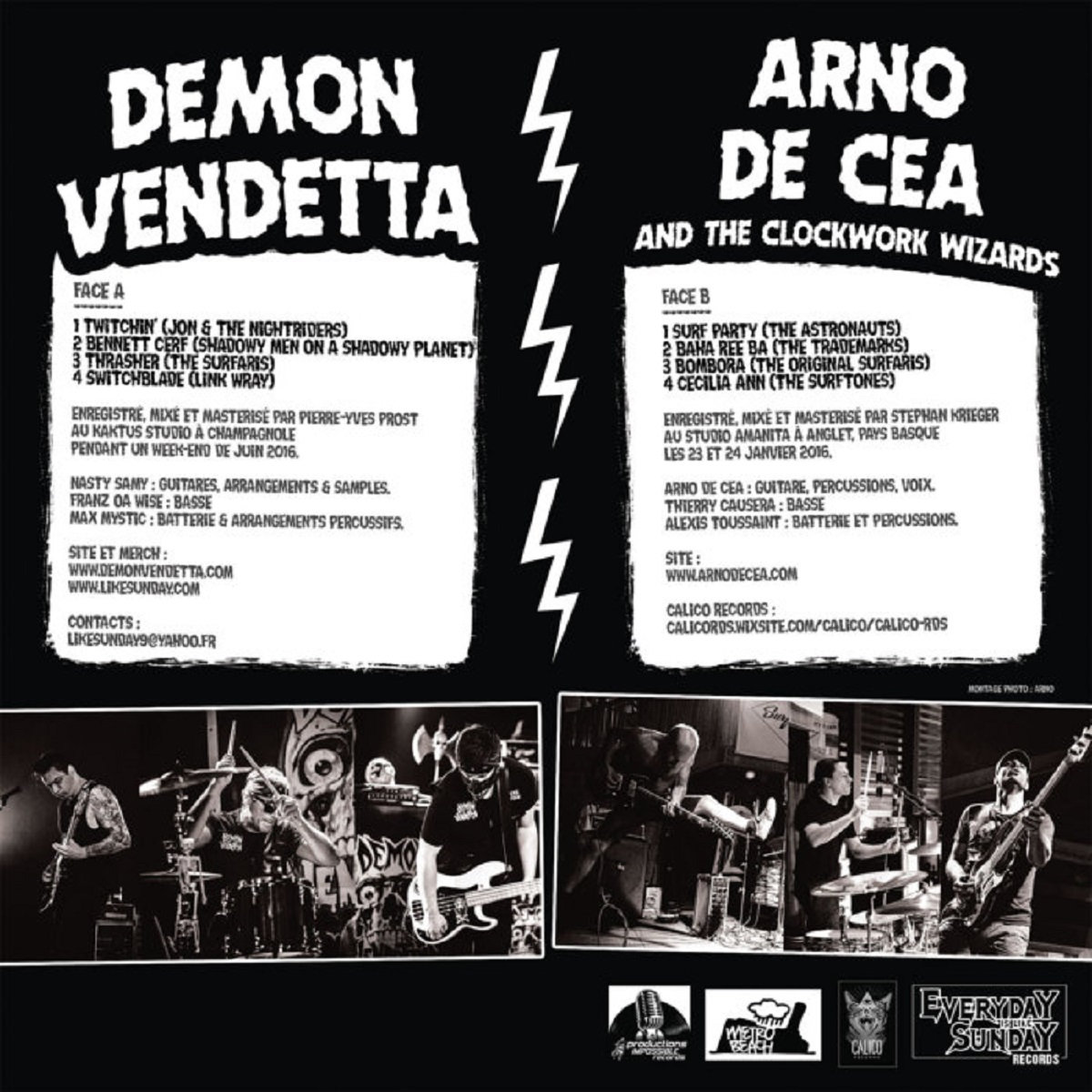 Sergent Surf Split Tape/ LP 10" (w/ Demon Vendetta) | Arno De Cea & the  Clockwork Wizards