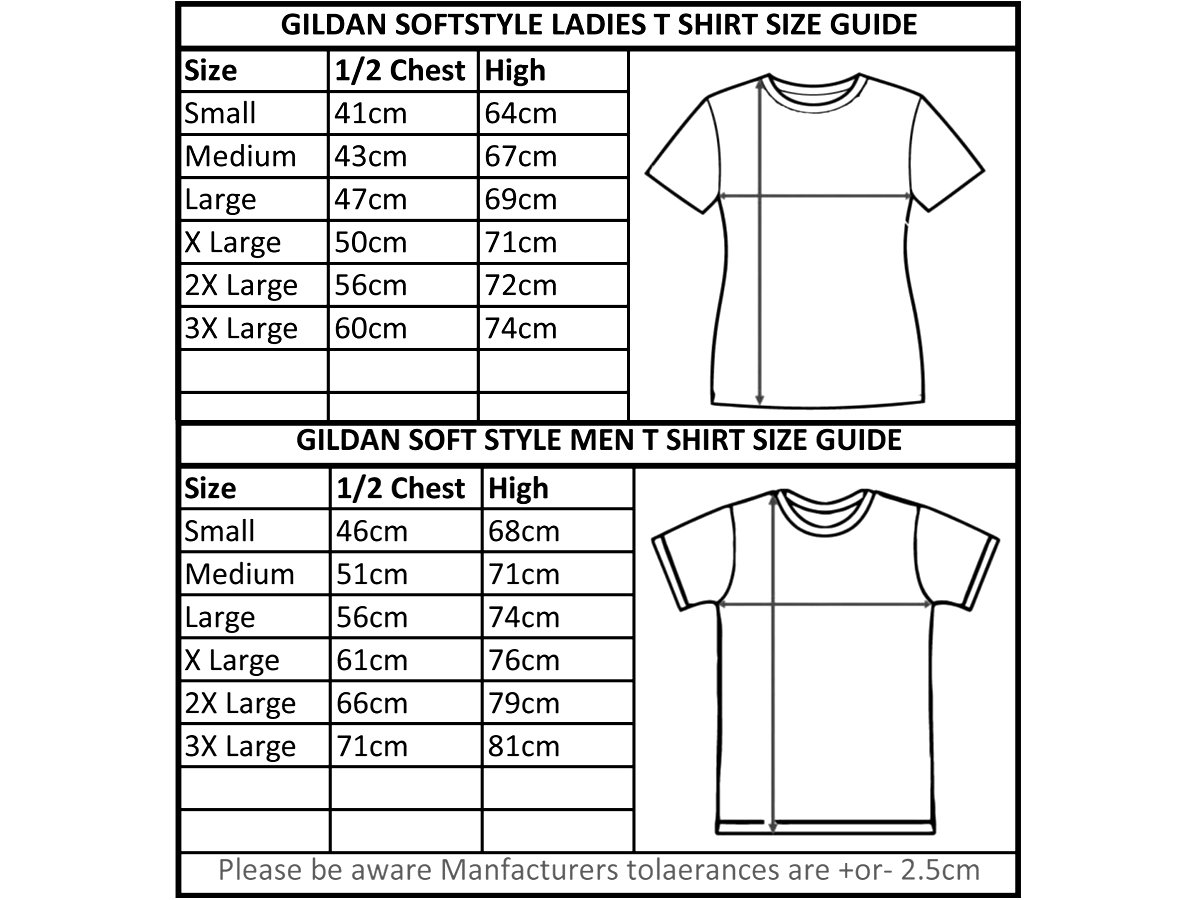 Gildan Brand T Shirt Size Chart