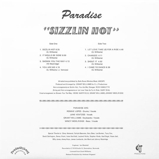 Paradise Sizzlin Hot FRB004 LP レコード Sizzlin Hot | Paradise | Frederiksberg Records