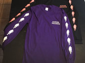 Kanine Records Long Sleeve Purple T-Shirt with white lettering and logo down the side of the sleeves photo 