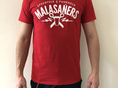 man T-shirt red Logo Design main photo