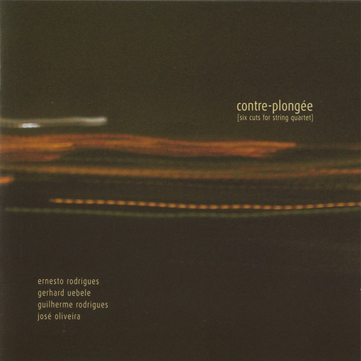 Contre Plongee Six Cuts For String Quartet Ernesto Rodrigues Gerhard Uebele Guilherme Rodrigues Jose Oliveira Ernesto Rodrigues