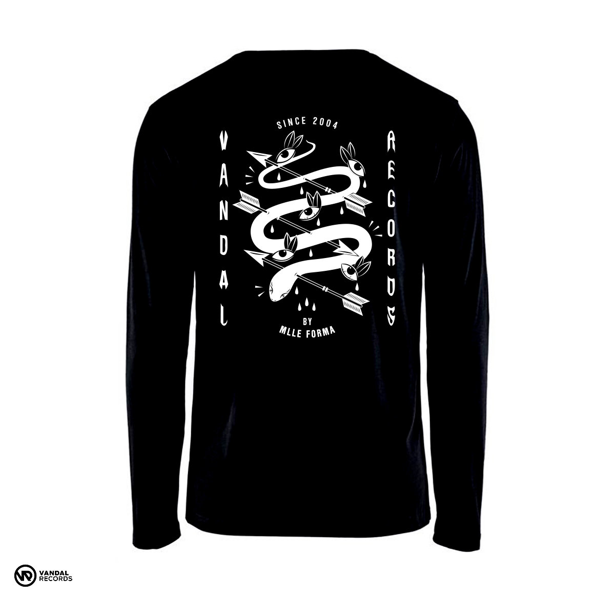 T-Shirt Long Sleeve Vandal Snake Black | Vandal Records