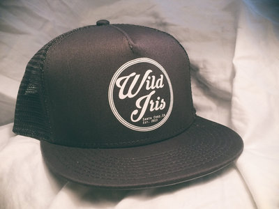 Wild Iris 'Circle Logo' Trucker Hat (Flat Bill) - Charcoal Grey/White main photo