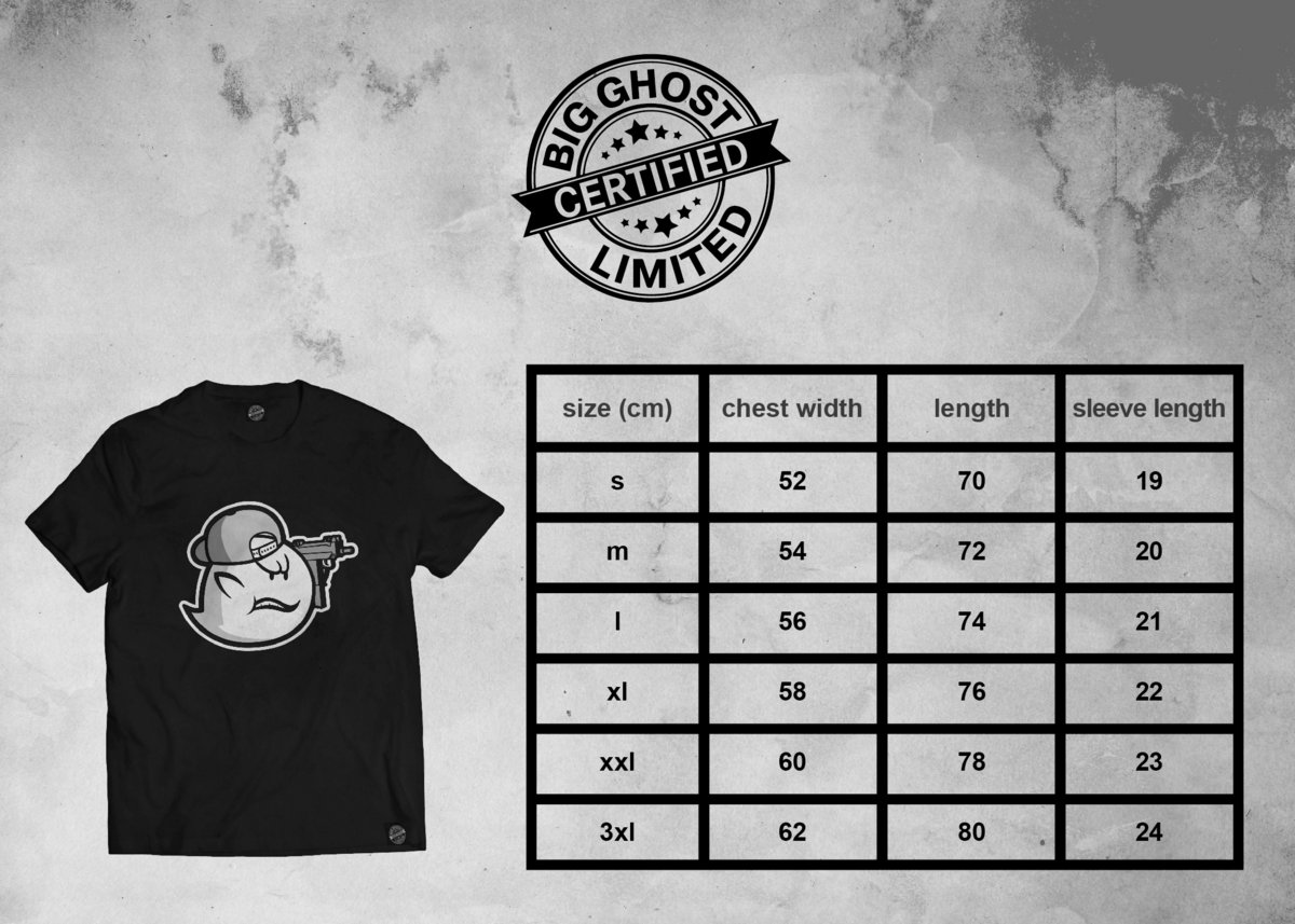 Uzi Ghost Classic T-Shirt - Black | Big Ghost Ltd.