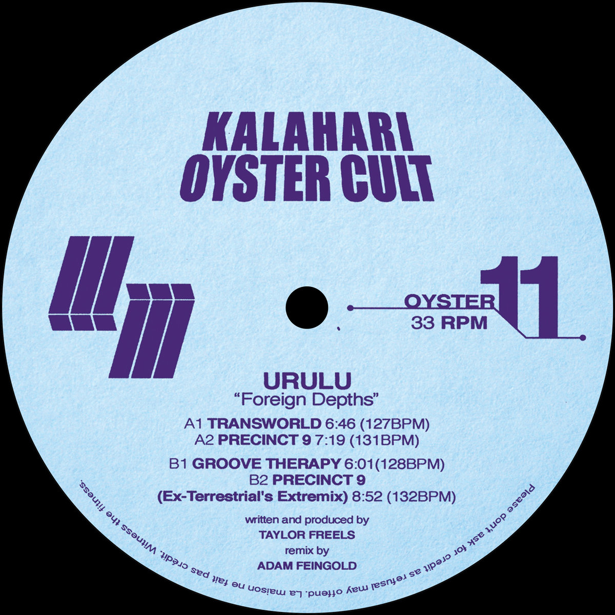 Urulu - Foreign Depths EP (OYSTER11) | Urulu | Kalahari