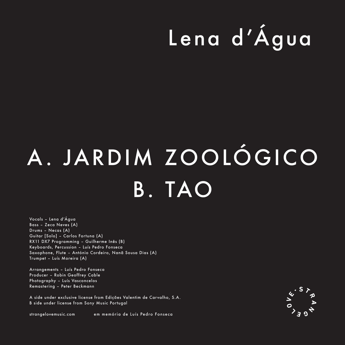 洋楽 lena d'agua / jardim zoologico / tao Lena D'Água – Jardim Zoológico – Vinyl (7