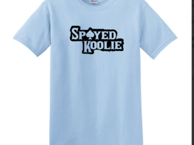 Spayed Koolie log T sky blue AND "Ashtray Change" album bonus pack! main photo