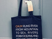 'Calm' Cotton Navy Tote Bag photo 