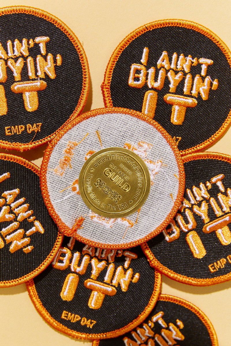 Union Made Embroidered Patch with Download Pat Thomas