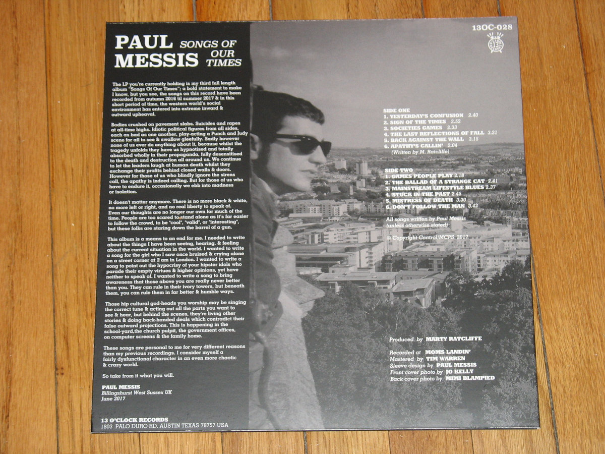 Back Against The Wall Paul Messis 13 O Clock Records