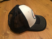 Pigeon Trucker Hat - White front / Blue mesh back photo 